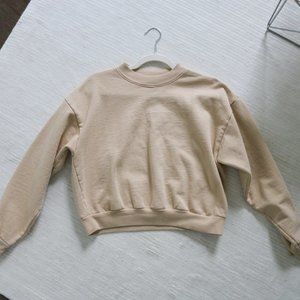 XS Los Angeles Apparel cropped sweatshirt beige